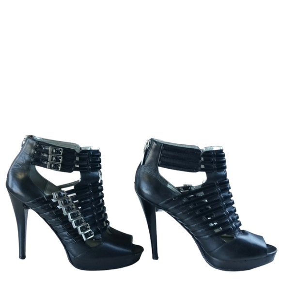 Calvin Klein Danica Black Leather Women's Heels Shoes Size 7M - Picture 3 of 15